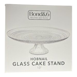 Bond & 6 Hobnail Glass Cake Stand 13” Pedestal Dessert Display